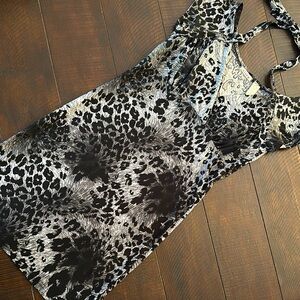 Vix Black and Gray Fitted Bustier Mini Dress